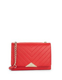 Karl Lagerfeld Chevron Quilted Leather Bag - ROUGE