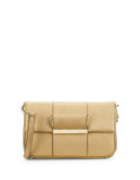 Calvin Klein Saffiano Leather Shoulder Bag - GOLD
