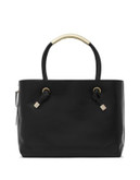 Reiss Knotted Leather Open-Top Tote - BLACK