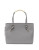 Reiss Hawker Metal Tube Leather Tote - GREY