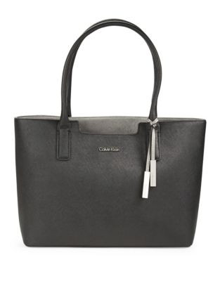 Calvin Klein Saffiano Leather Tote Bag - ECLIPSE