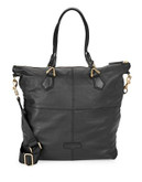 Liebeskind Convertible Zippered Leather Tote - BLACK