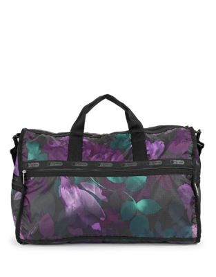 Lesportsac Printed Weekender with Pouch - PURPLE FLOWER
