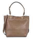 Calvin Klein Reversible Tote with Pouch - DARK TAUPE/BLACK