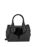 Armani Jeans Faux Saffiano and Patent Handbag - BLACK