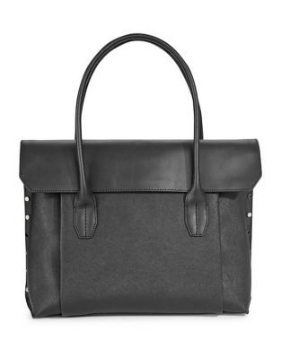 Kenneth Cole Cooper Street Leather Tote Bag - BLACK