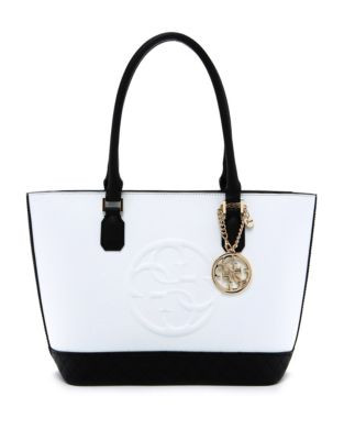 Guess Korry Small Classic Tote - WHITE MULTI
