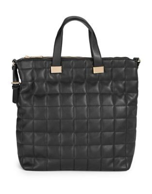 Steve Madden Square Quilted Tote - BLACK