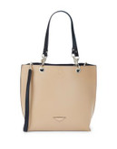 Karl Lagerfeld Bell Faux Leather Tote - NUDE/BLACK