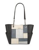 Calvin Klein Patchwork Leather Tote Bag - ECLIPSE
