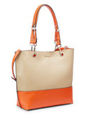 Calvin Klein Reversible Tote with Pouch - NUDE