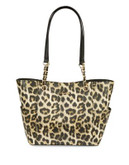 Calvin Klein Patterned Leather Tote - LEOPARD CAVIAR