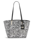 Karl Lagerfeld Suki Leather Tote Bag - BLACK/WHITE