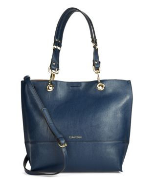 Calvin Klein Reversible Tote with Pouch - NAVY/LUGGAGE