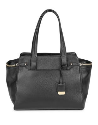 Kenneth Cole Kenmore Pebbled Leather Tote Bag - BLACK