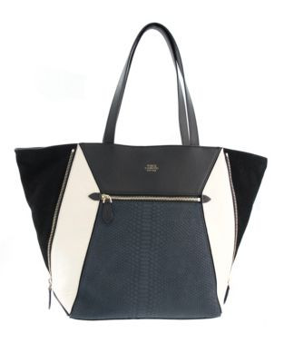 Vince Camuto Maggi Leather Tote - BLACK SNAKE