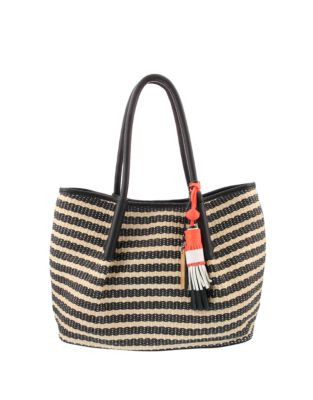 Vince Camuto Harlo Woven Leather Tote - NATURAL