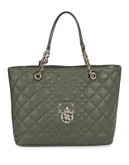Guess Aliza Quilted Tote Bag - MILITARY