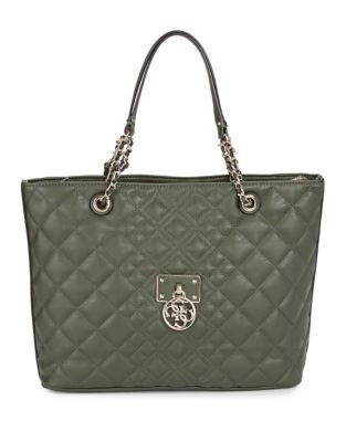 Guess Aliza Quilted Tote Bag - MILITARY