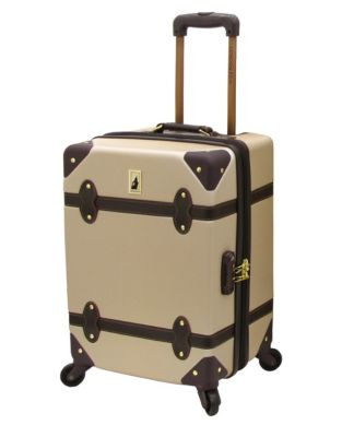 London Fog Retro Trunk 20 Inch Spinner Suitcase - CHAMPAGNE - 20