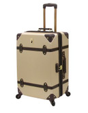 London Fog Retro Trunk 24 Inch Spinner Suitcase - CHAMPAGNE - 24