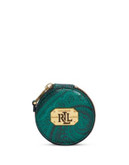 Lauren Ralph Lauren Acadia Leather Pocket Mirror - GREEN