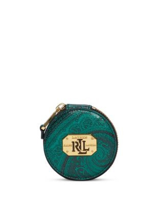 Lauren Ralph Lauren Acadia Leather Pocket Mirror - GREEN