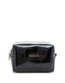 Guess Korry Faux Patent Cosmetics Case - ONYX