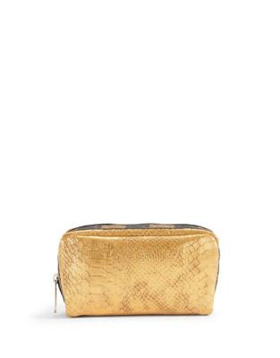 Lesportsac Metallic Snake-Look Cosmetic Bag - GOLD