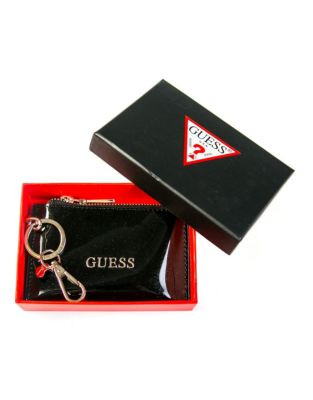 Guess Faux Leather Keychain Pouch - ONYX