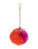 Diane Von Furstenberg Bi-Colour Rabbit Fur Pom-Pom - AZALEA