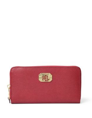 Lauren Ralph Lauren Whitby Leather Zip Wallet - RED