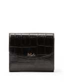 Lauren Ralph Lauren Darwin Croco-Embossed Leather Wallet - BLACK