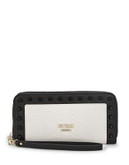 Guess Studded Snake-Embossed Wallet - ALMOND MULTI