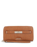 Guess Faux Leather Turnlock Wallet - COGNAC