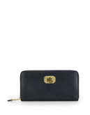 Lauren Ralph Lauren Leather Zip Wallet - BLACK