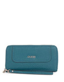 Guess Faux Pebbled Leather Wallet - PEACOCK