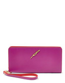 B Brian Atwood Belle Continental Wallet - FUCHSIA