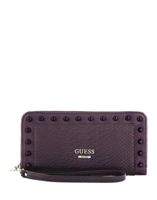 Guess Basel Large Zip Around - AUBERGINE