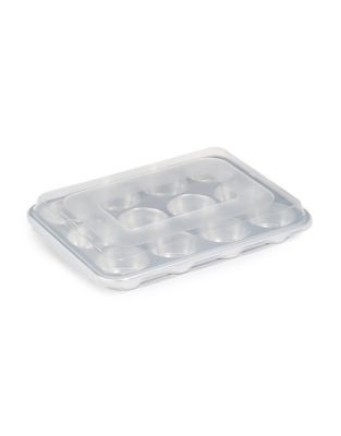 Nordicware 12 Cup Muffin Pan with Lid - SILVER
