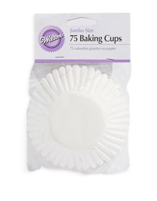 Wilton Pack of 75 Jumbo Baking Cups - WHITE
