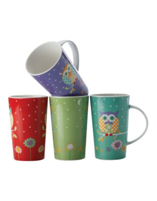 Maxwell & Williams Hoot Hoot Set of 4 Mugs - ASSORTED