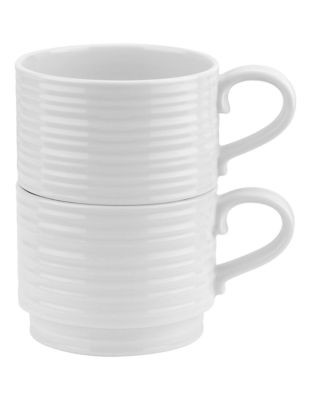 Sophie Conran For Portmeirion Set of Two Stacking Mugs - WHITE