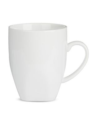 Bon Appetit Porcelain Square Bottom Mug - WHITE