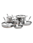 All-Clad 10 Piece Stainless Steel Copper Core Cookware - SILVER/COPPER