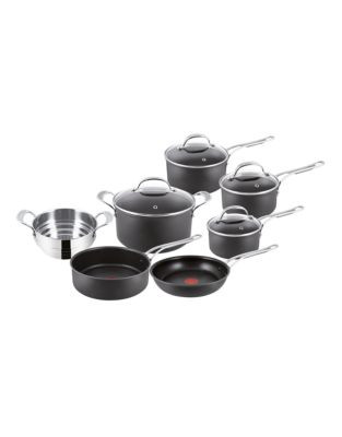 Jamie Oliver By T-Fal 11 Piece Hard Anodized Cookware Set - STAINLESS STEEL