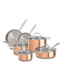 Kitchenaid Tri-Ply Copper Stainless Steel 10-Piece Set - BROWN