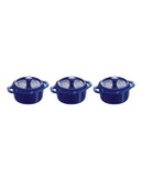 Staub Ceramic 3-Piece Round Mini Cocotte Set - BLUE