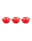 Staub Ceramic 3-Piece Round Mini Cocotte Set - RED