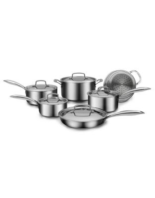 Cuisinart 11-Piece Five-Ply Stainless Steel Cookware Set - SILVER - 11L